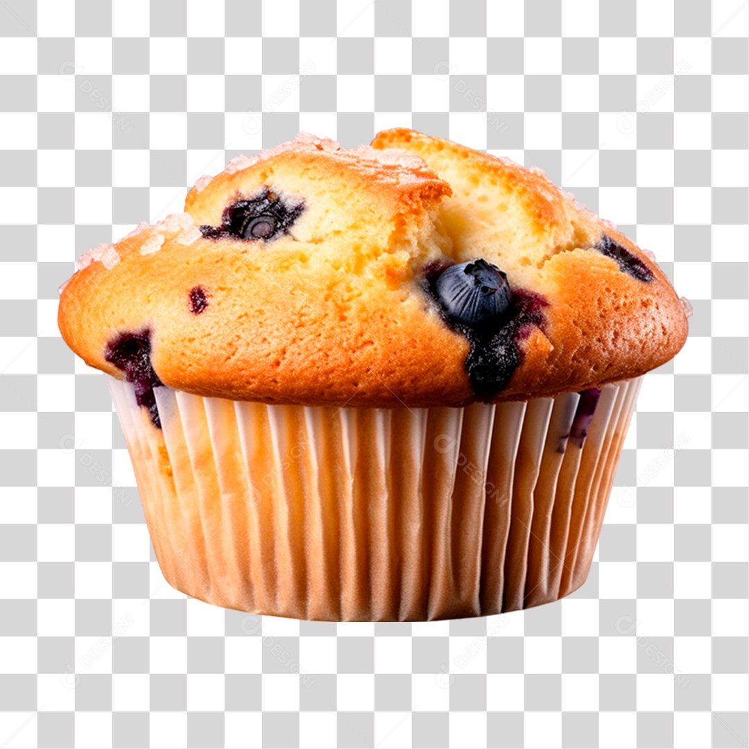 Muffin de Mirtilo PNG Transparente