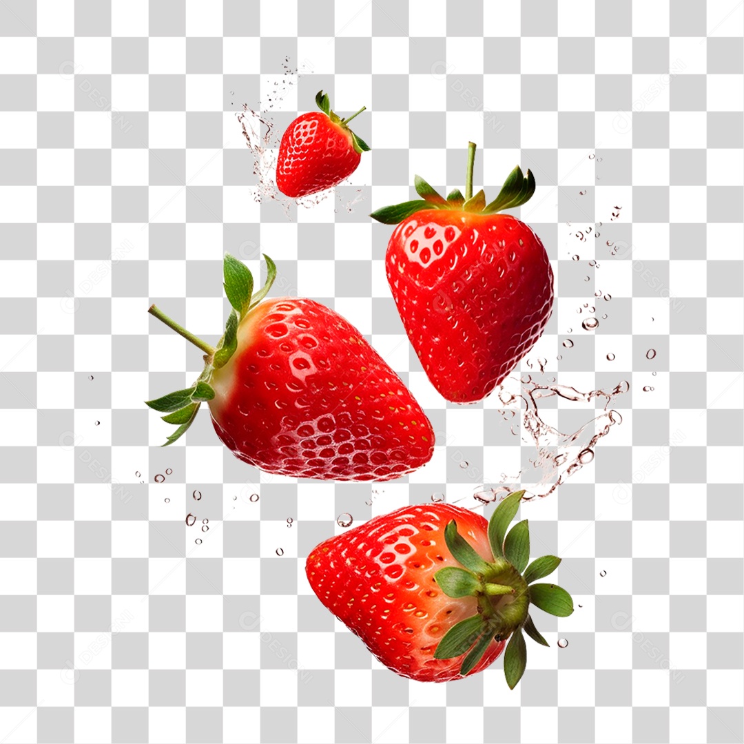 Morangos Maduros PNG Transparente