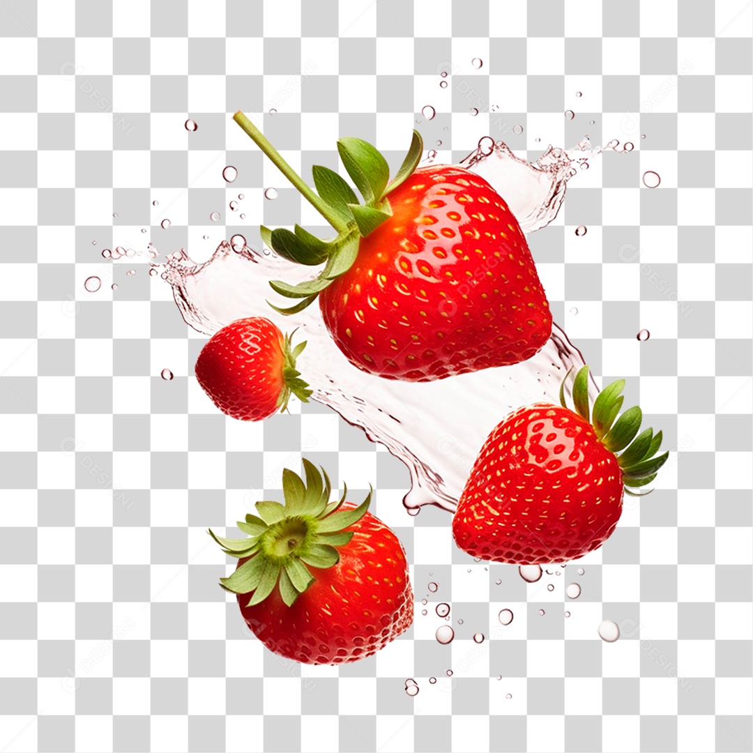 Morangos Maduros PNG Transparente