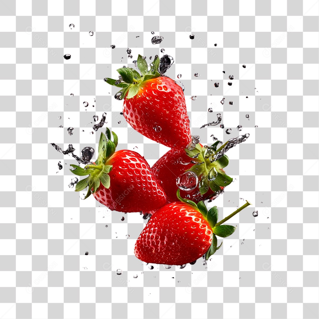 Morangos Maduros PNG Transparente