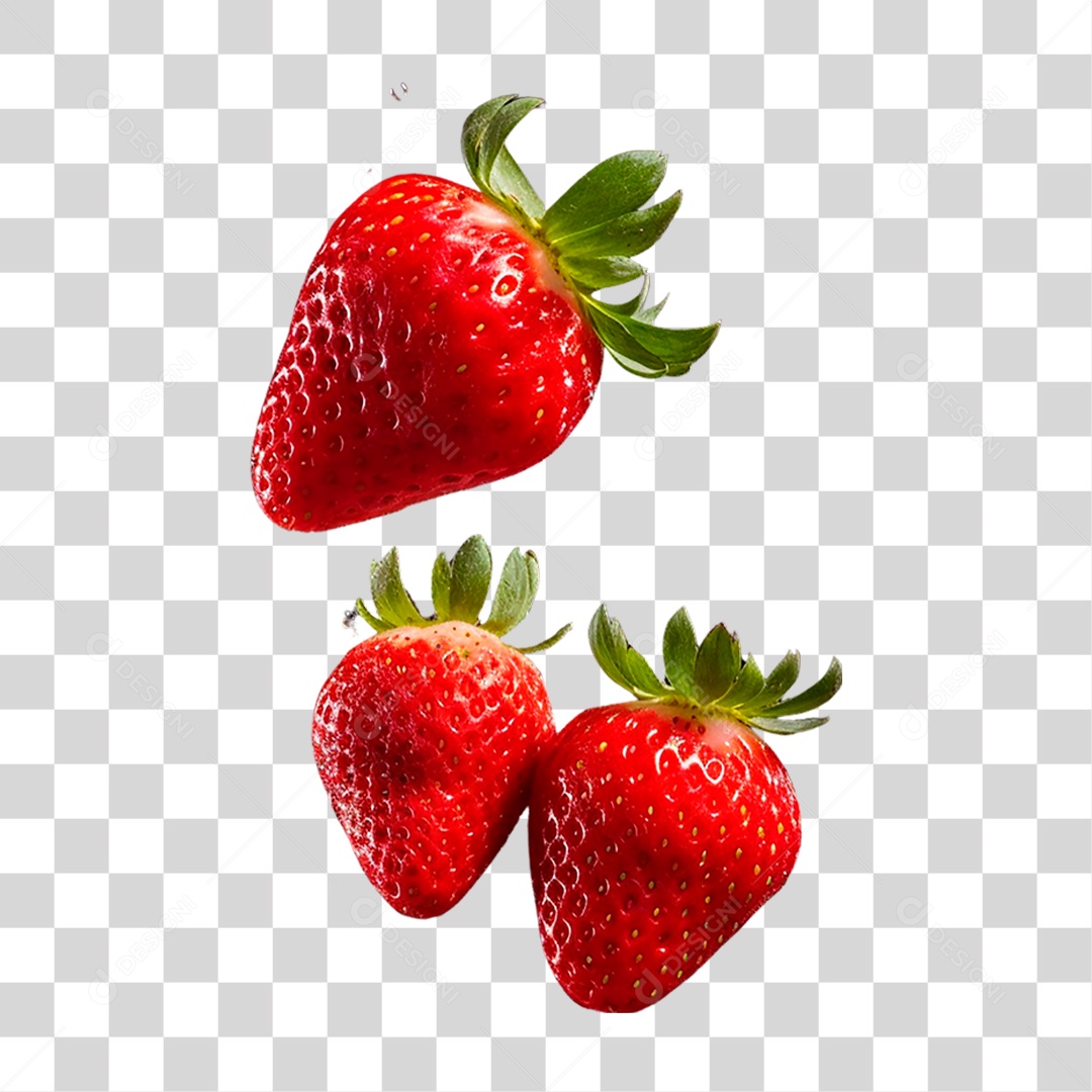 Morangos Maduros PNG Transparente