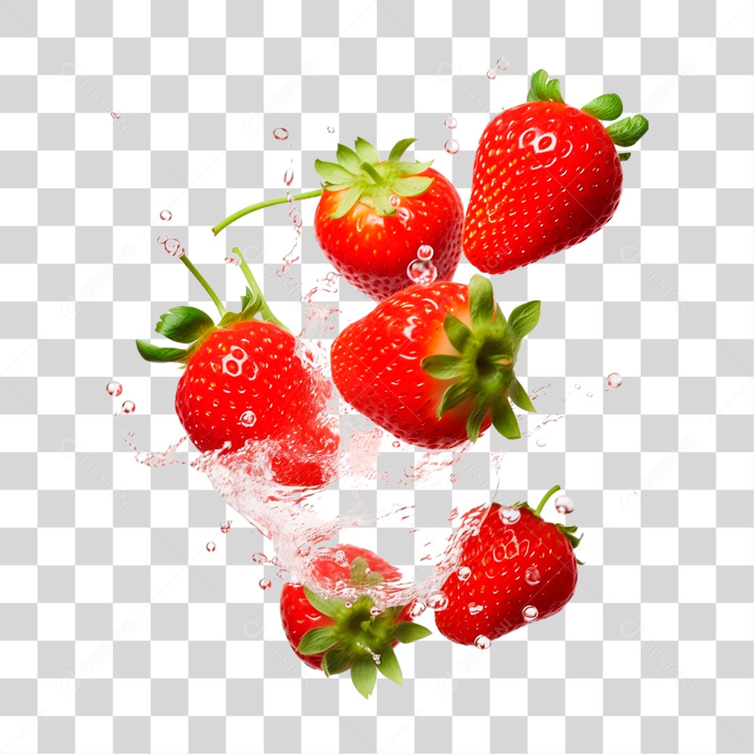 Morangos Maduros PNG Transparente