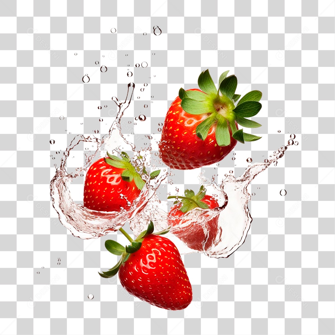 Morangos Maduros PNG Transparente