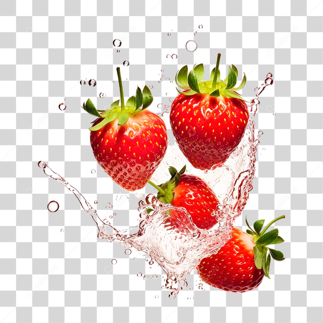 Morangos Maduros PNG Transparente