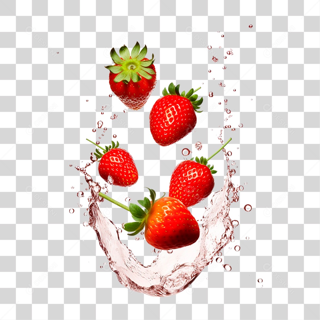 Morangos Maduros PNG Transparente