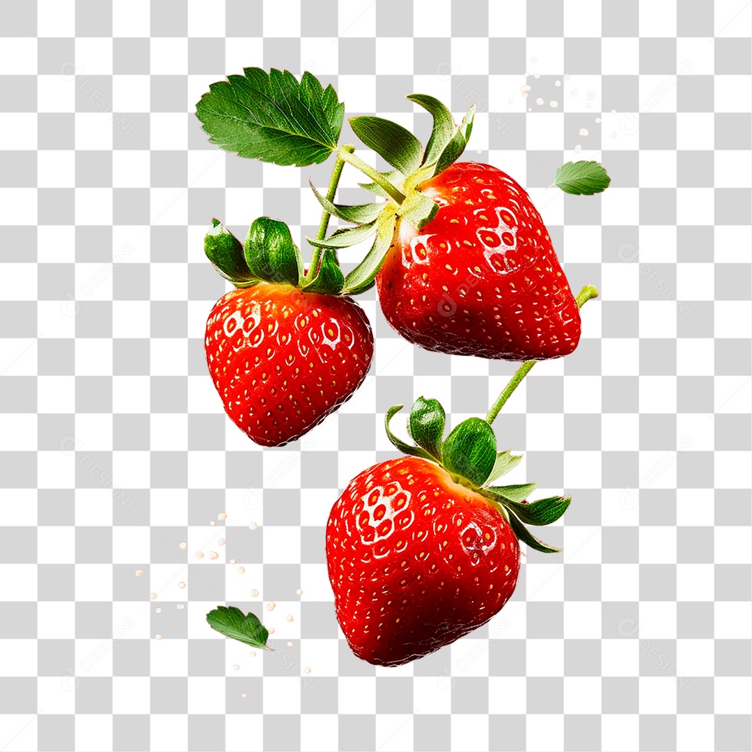 Morangos Maduros PNG Transparente
