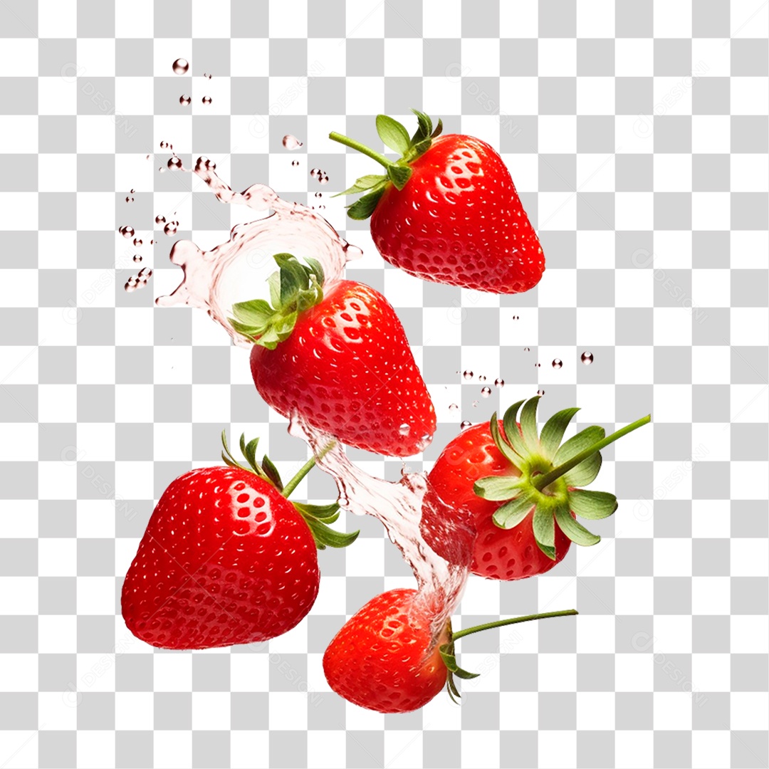 Morangos Maduros PNG Transparente