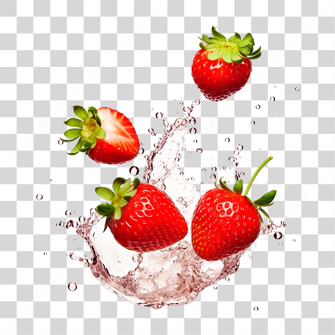 Morangos Maduros PNG Transparente