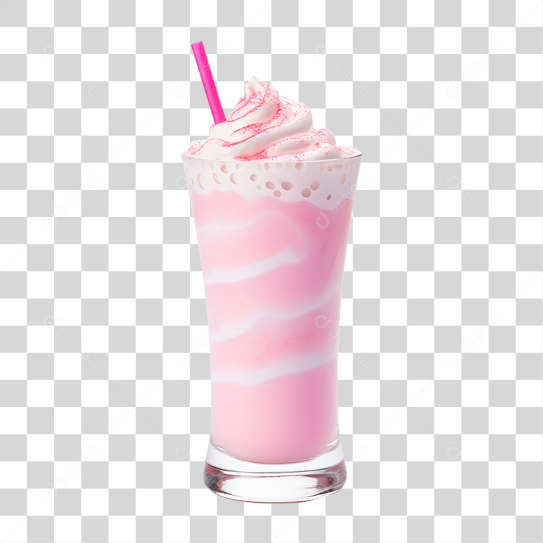 Milk-shake de Morango PNG Transparente