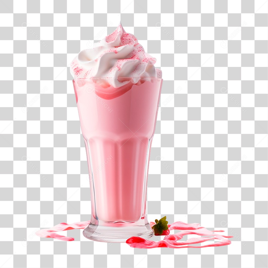 Milk-shake de Morango PNG Transparente