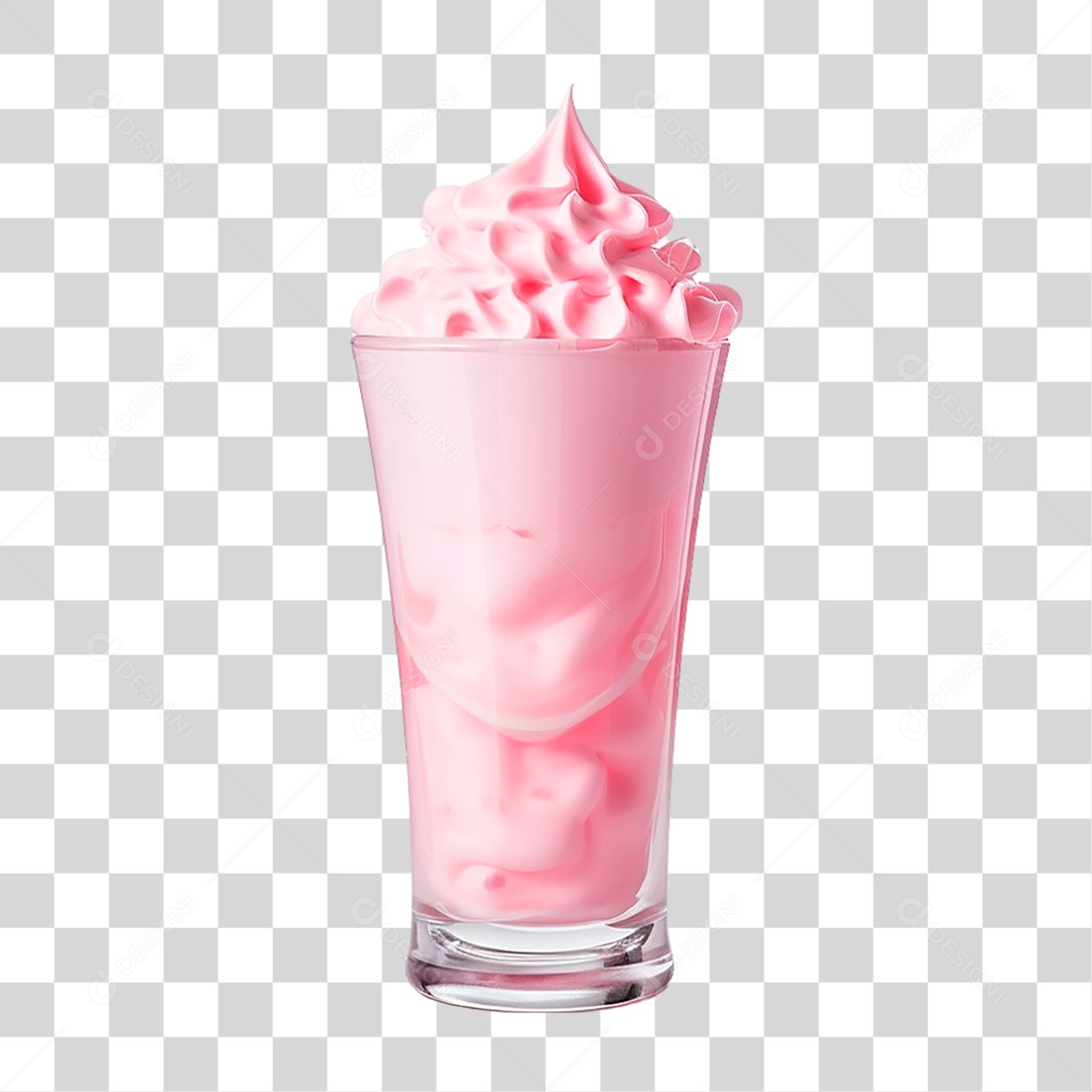 Milk-shake de Morango PNG Transparente
