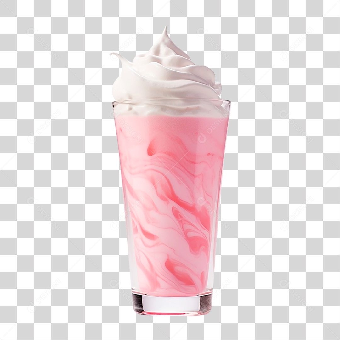Milk-shake de Morango PNG Transparente