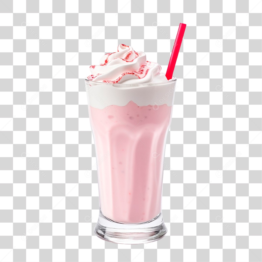 Milk-shake de Morango PNG Transparente