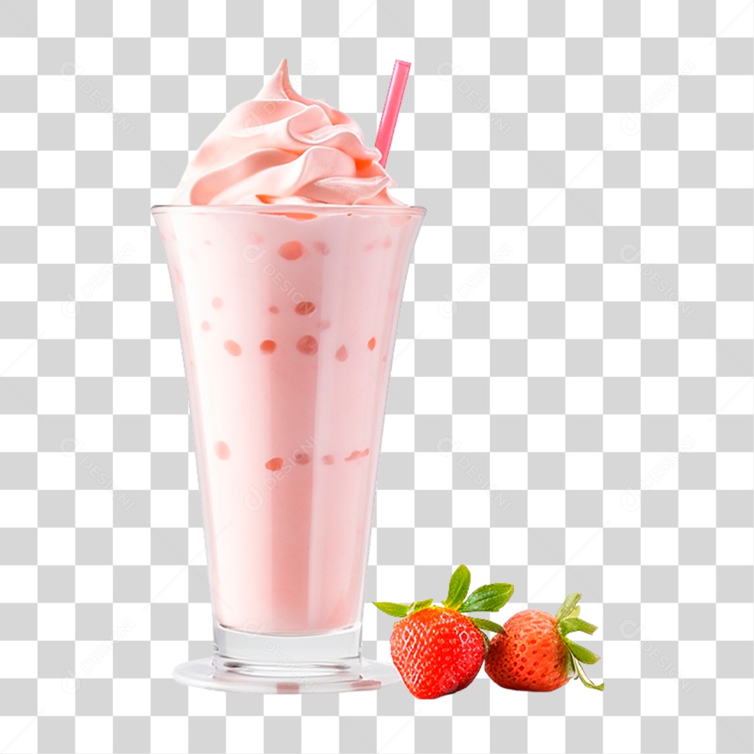 Milk-shake de Morango PNG Transparente