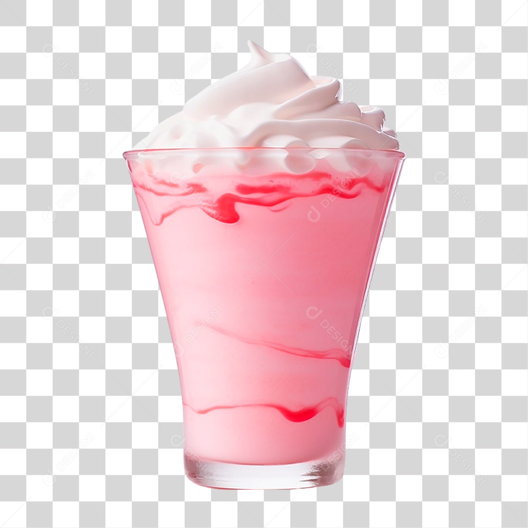 Milk-shake de Morango PNG Transparente