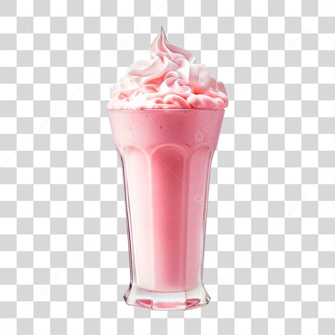 Milk-shake de Morango PNG Transparente