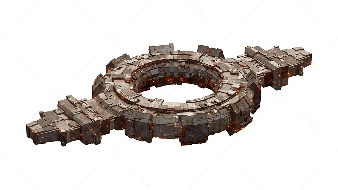 Estação espacial realista de cena de ficção científica