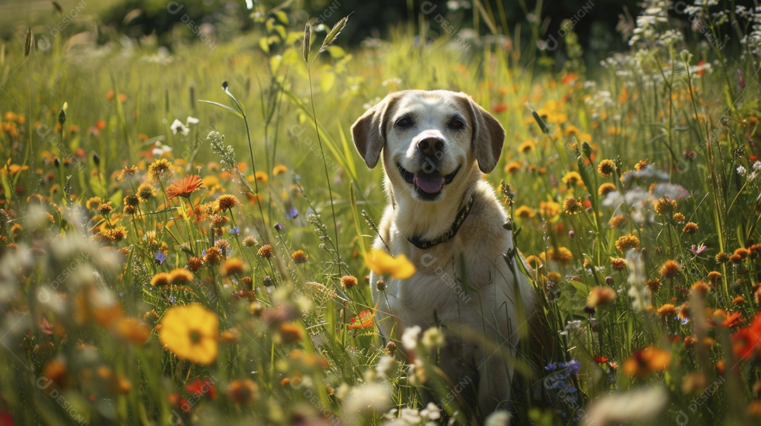 Cachorro da raça Beagle fofo sobre campo