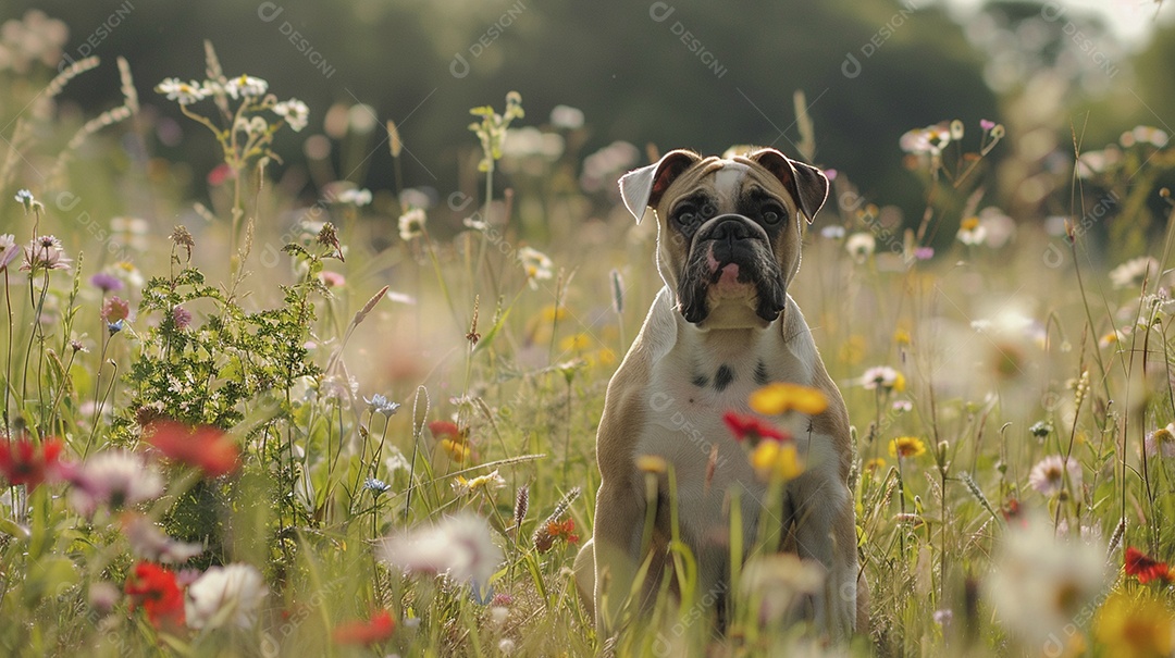 Cachorro fofo sobre campo