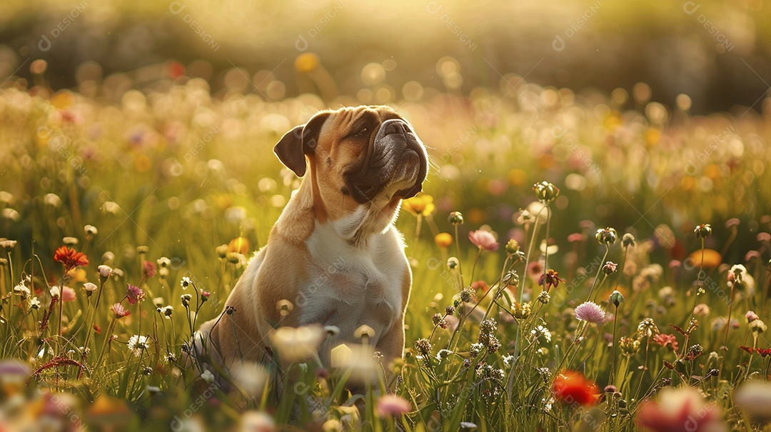 Cachorro fofo sobre campo