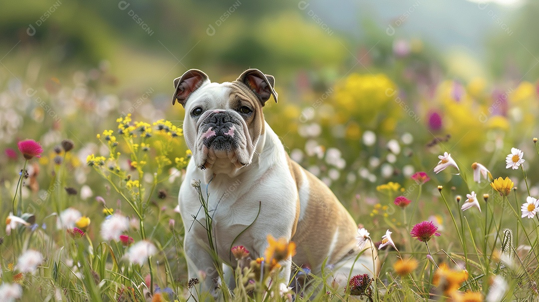 Cachorro fofo sobre campo