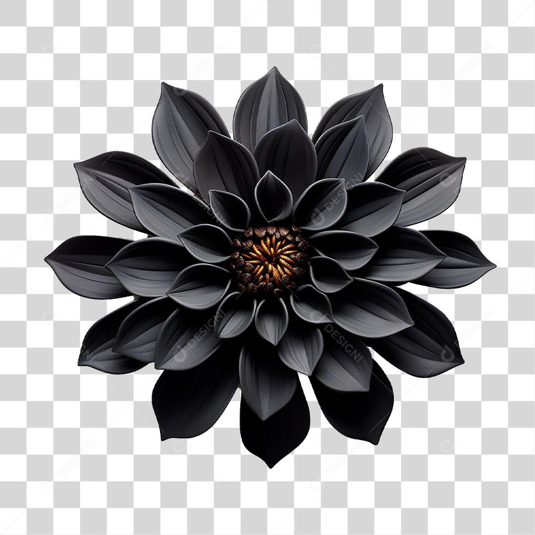 Flor Negra PNG Transparente