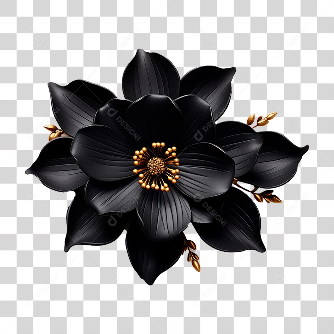 Flor Negra PNG Transparente