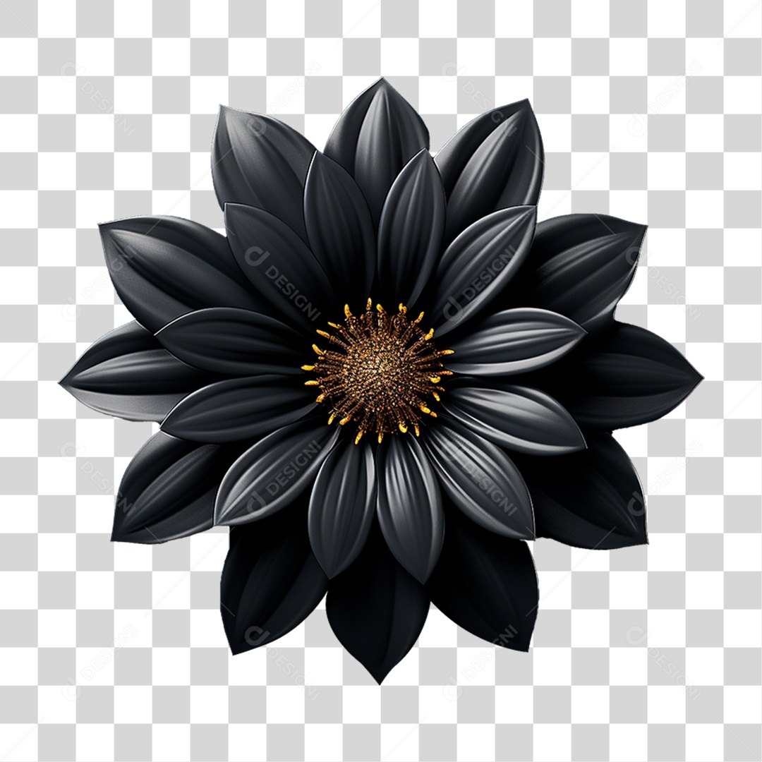 Flor Negra PNG Transparente