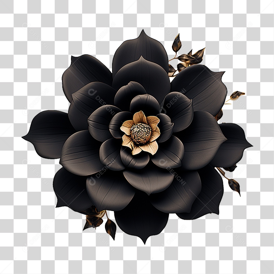 Flor Negra PNG Transparente