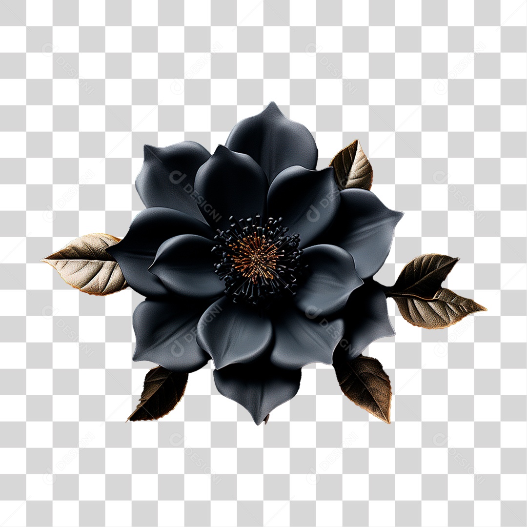 Flor Negra PNG Transparente