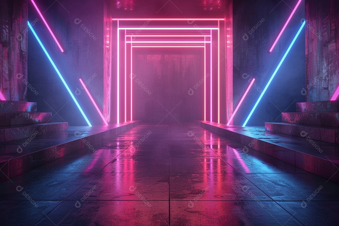 Conceito de vitrine futurista digital grátis cena de show vazia