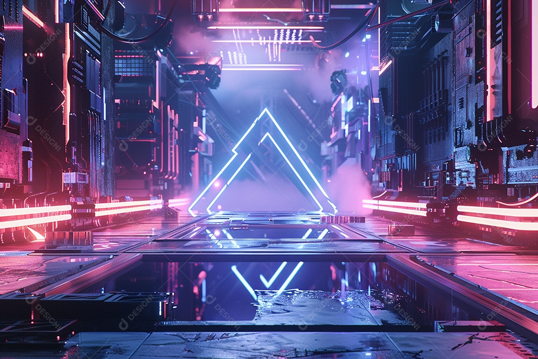 Conceito de vitrine futurista digital grátis cena de show vazia