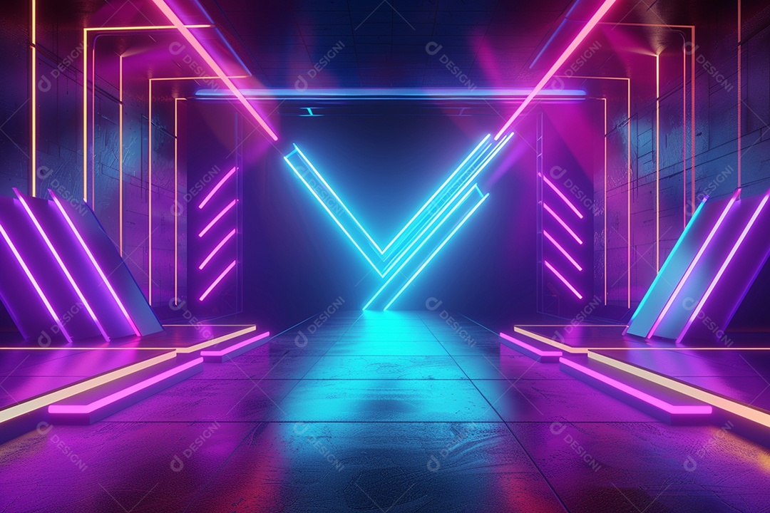 Conceito de vitrine futurista digital grátis cena de show vazia