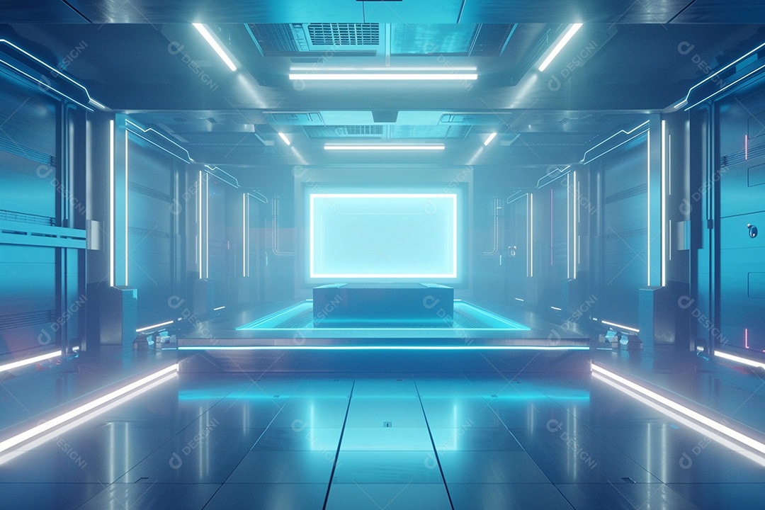 Conceito de vitrine futurista digital grátis cena de show vazia