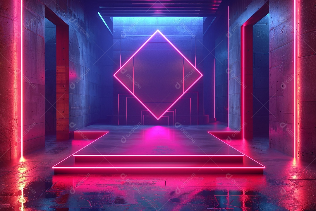 Conceito de vitrine futurista digital grátis cena de show vazia