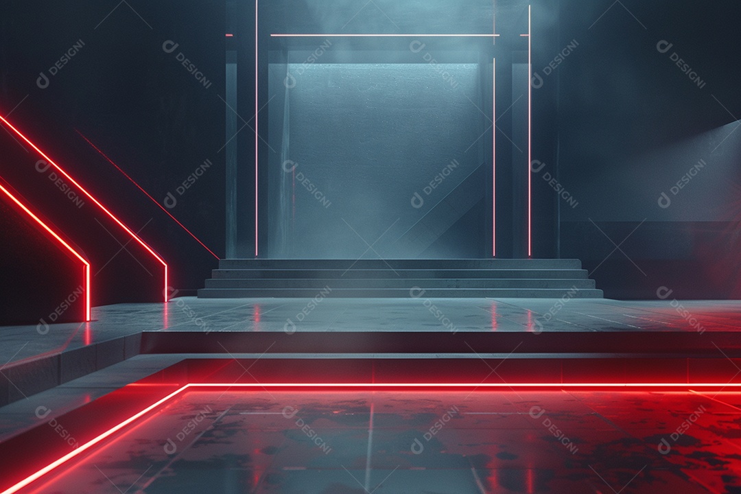 Conceito de vitrine futurista digital grátis cena de show vazia