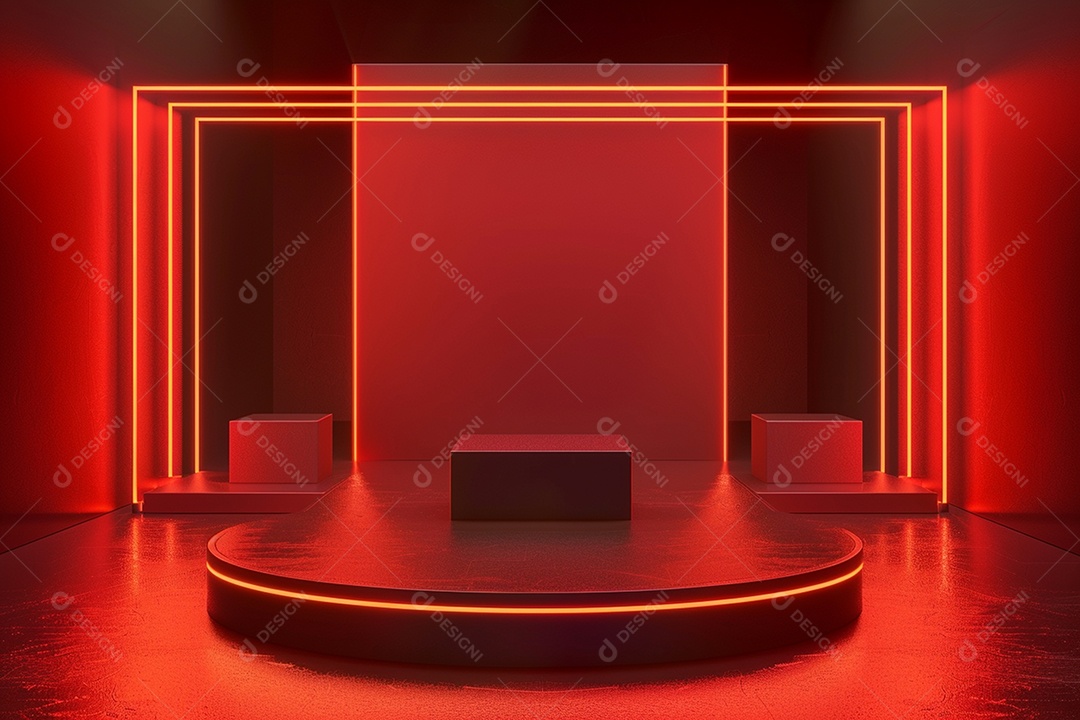 Conceito de vitrine futurista digital grátis cena de show vazia