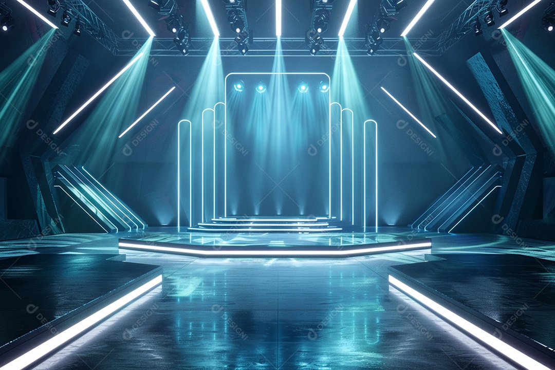 Conceito de vitrine futurista digital grátis cena de show vazia