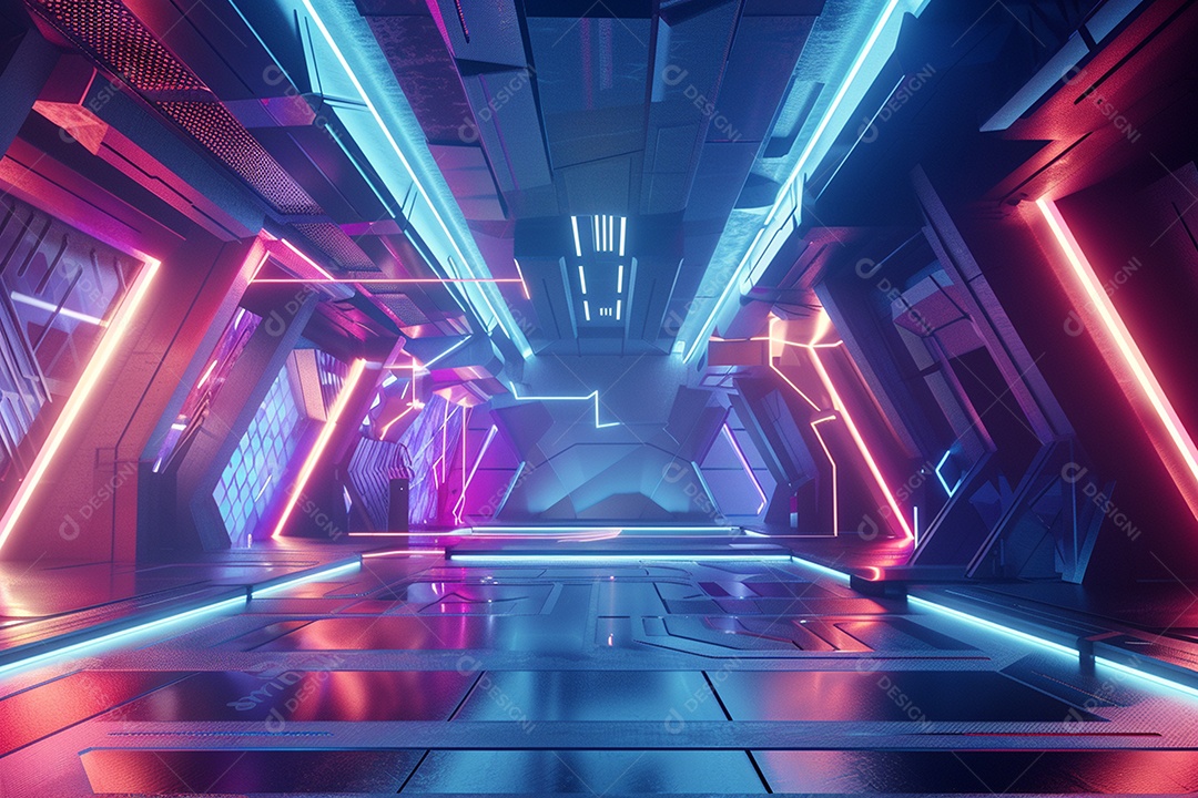 Conceito de vitrine futurista digital grátis cena de show vazia