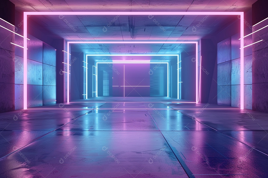 Conceito de vitrine futurista digital grátis cena de show vazia