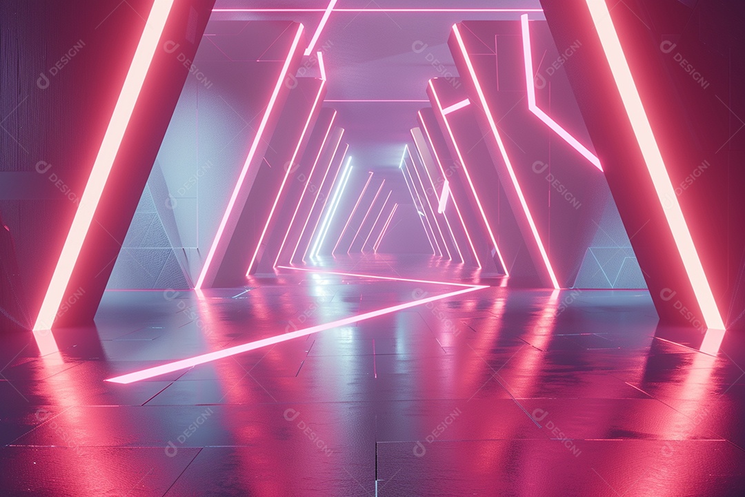 Conceito de vitrine futurista digital grátis cena de show vazia