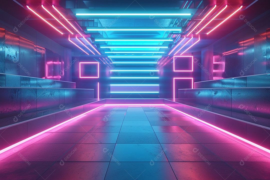 Conceito de vitrine futurista digital grátis cena de show vazia