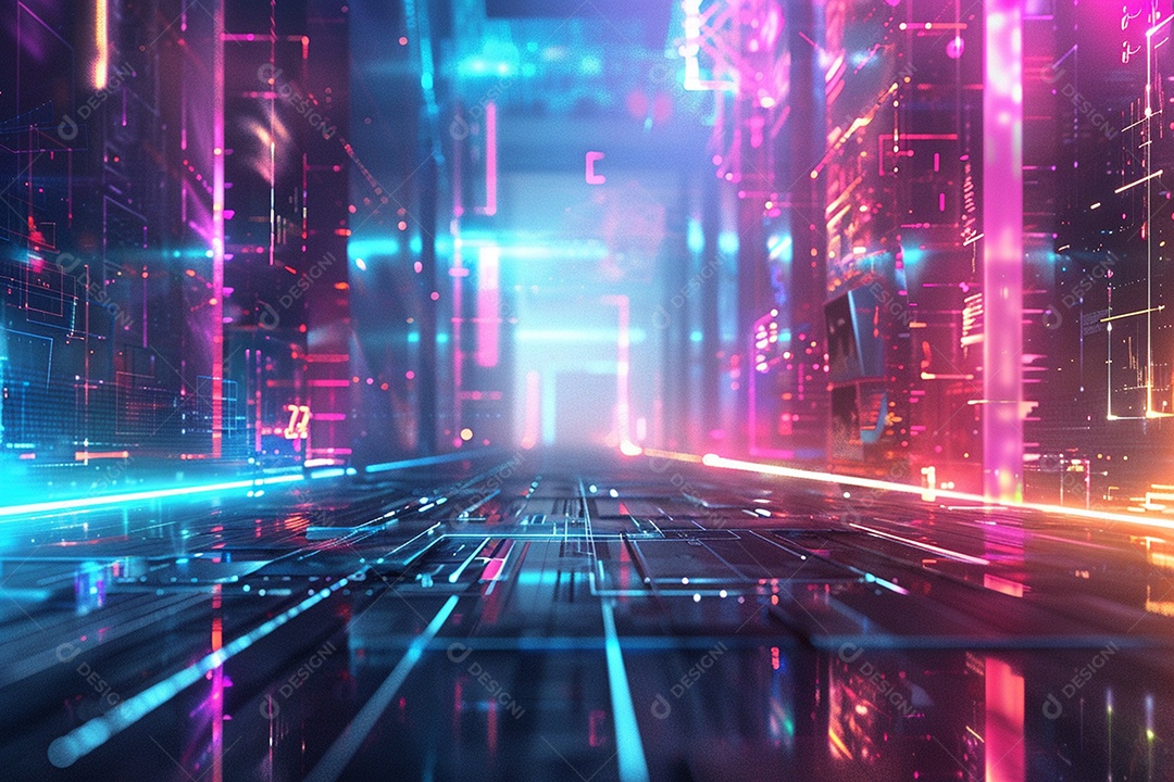 Conceito de vitrine futurista digital grátis cena de show vazia