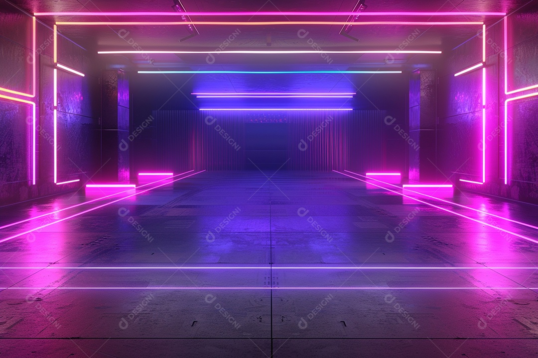 Conceito de vitrine futurista digital grátis cena de show vazia