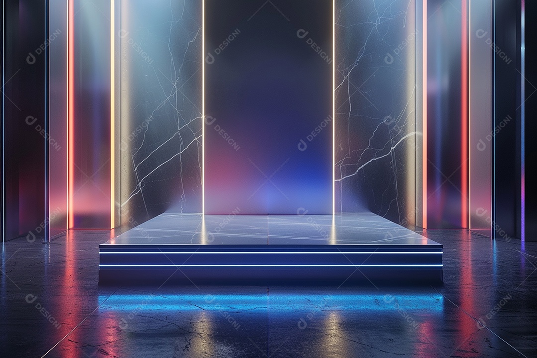 Conceito de vitrine futurista digital grátis cena de show vazia