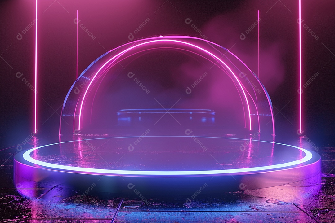 Conceito de vitrine futurista digital grátis cena de show vazia