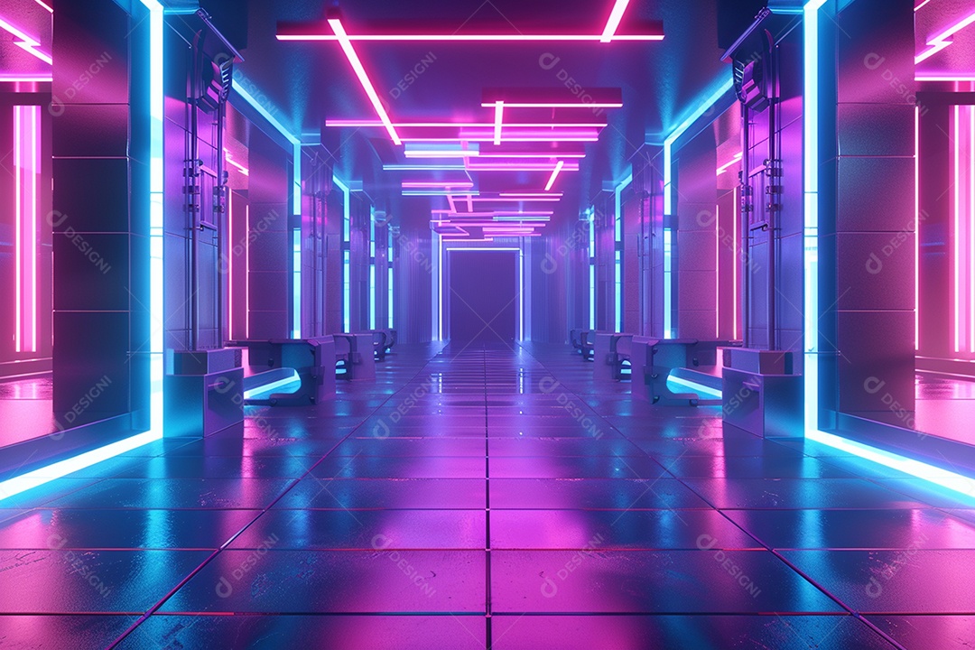 Conceito de vitrine futurista digital grátis cena de show vazia