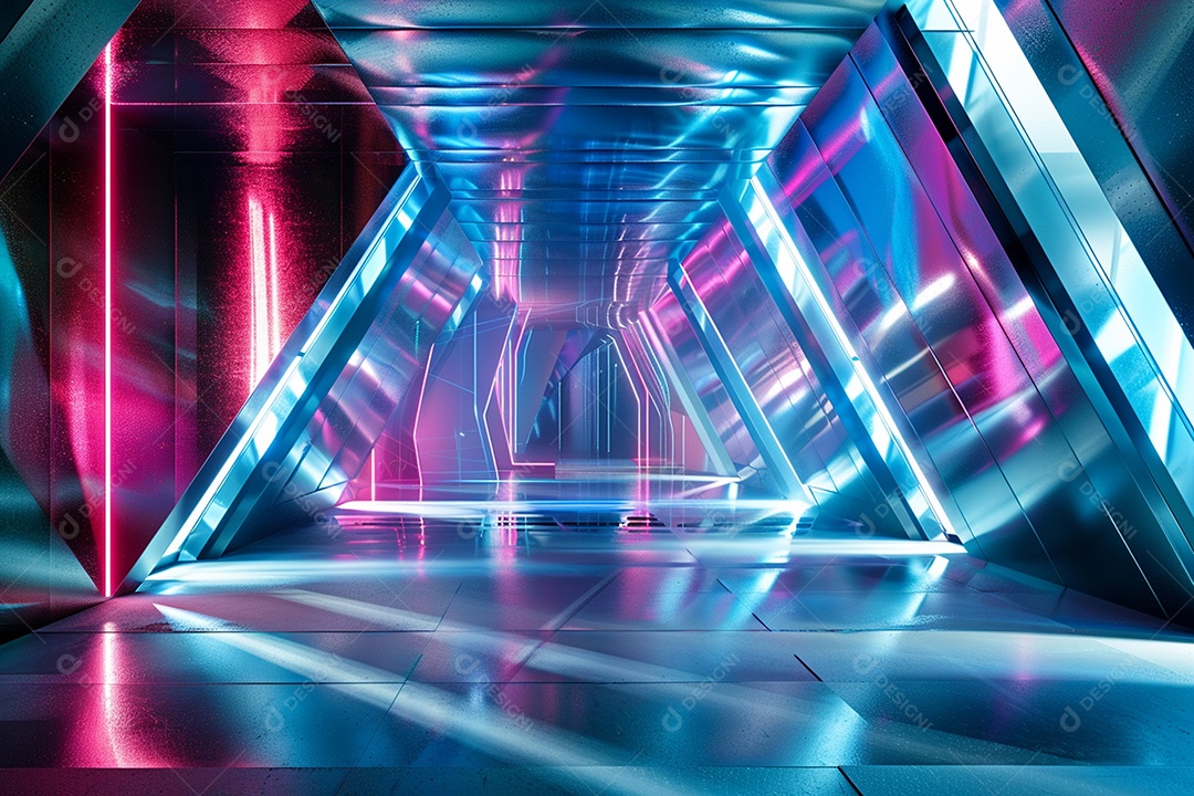 Conceito de vitrine futurista digital grátis cena de show vazia