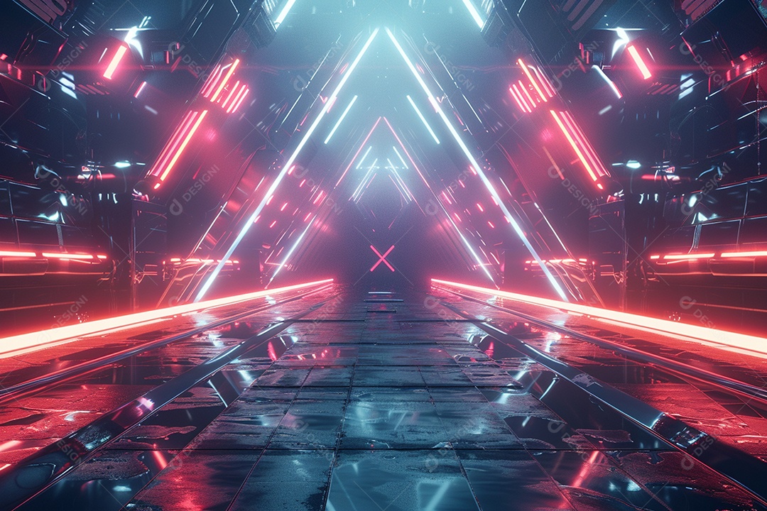 Conceito de vitrine futurista digital grátis cena de show vazia