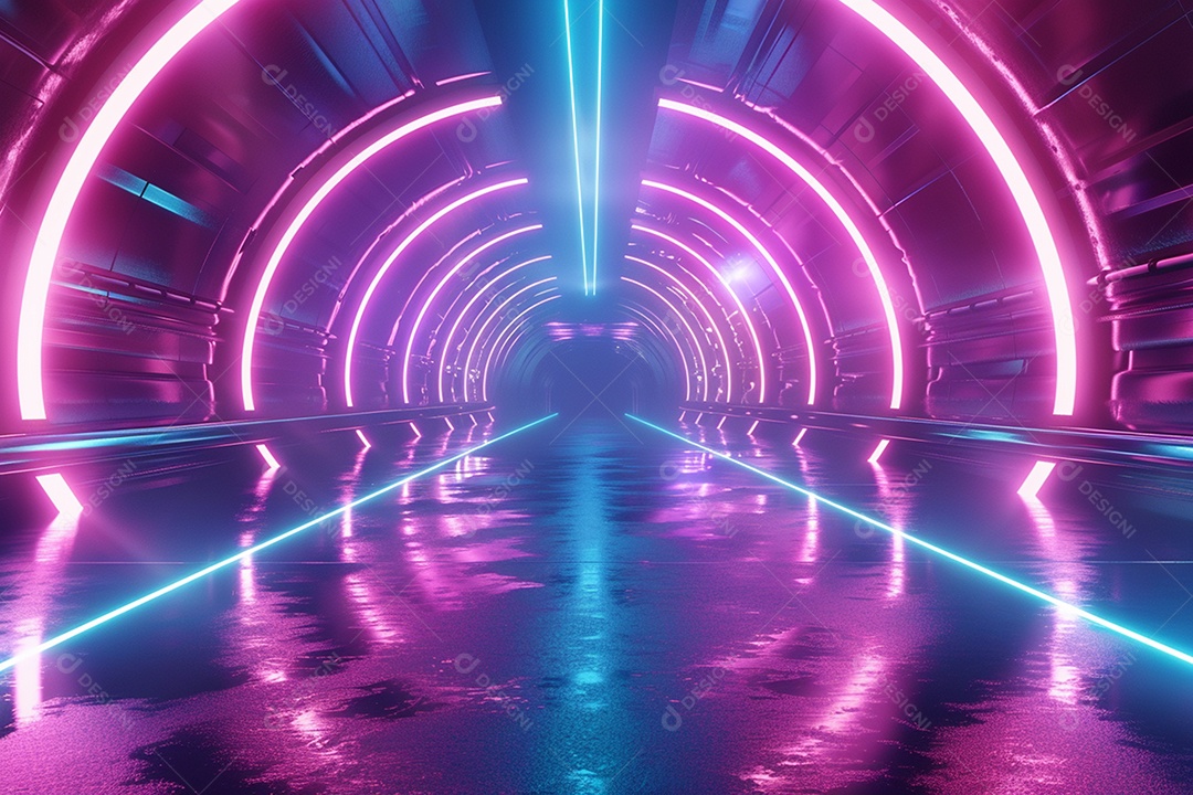 Conceito de vitrine futurista digital grátis cena de show vazia